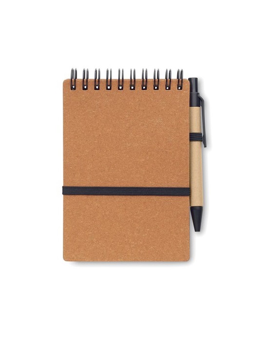 Cahier recyclé et stylo à bille publicitaire NOTIE