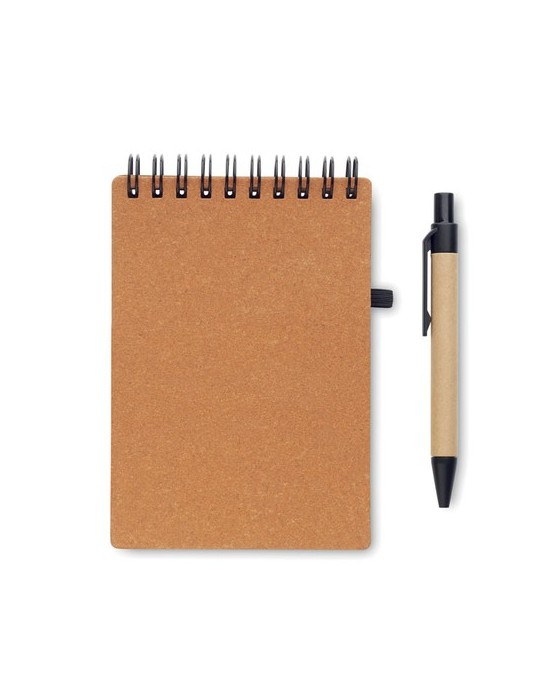 Cahier recyclé et stylo à bille publicitaire NOTIE
