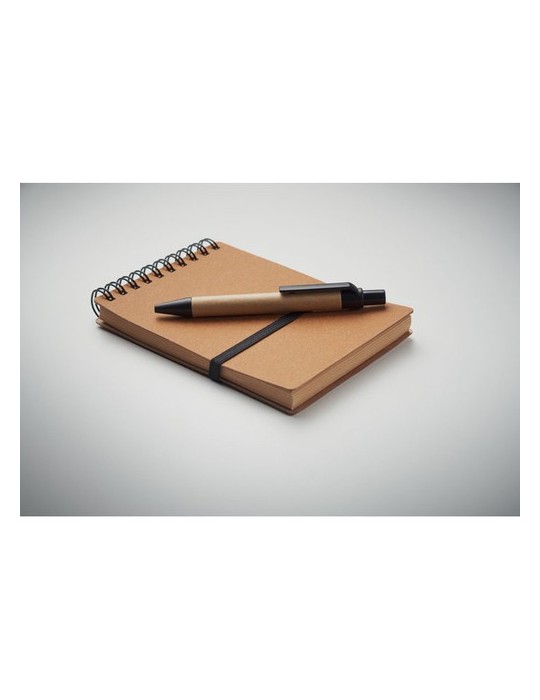Cahier recyclé et stylo à bille publicitaire NOTIE