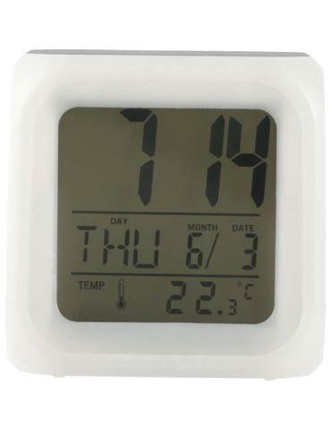 Horloge de bureau cube lumineux personnalisée Leona