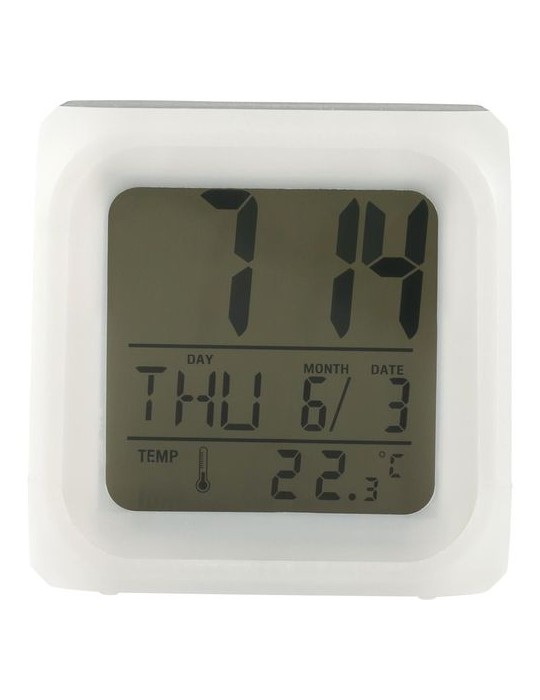 Horloge de bureau cube lumineux personnalisée Leona