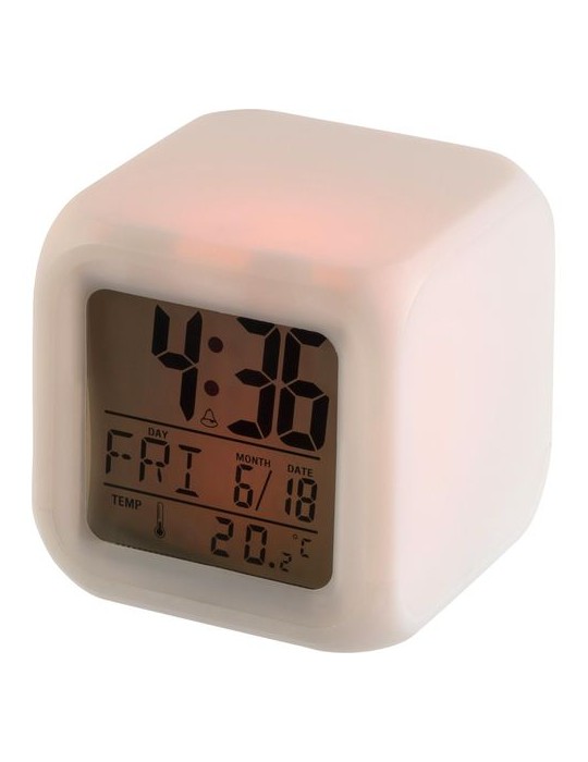 Horloge de bureau cube lumineux personnalisée Leona