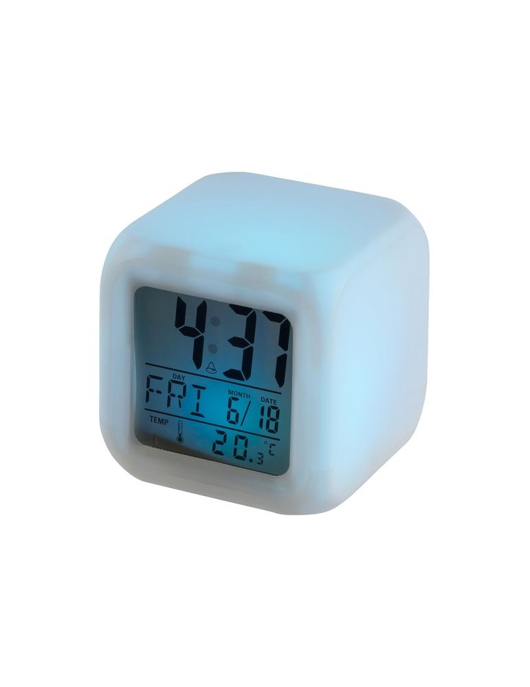 Horloge de bureau cube lumineux personnalisée Leona