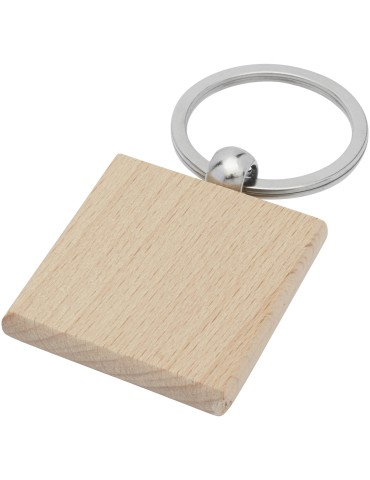 Porte-clés carré Gioia en bois de hêtre