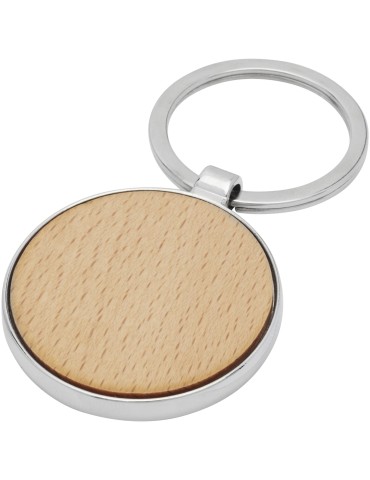 Porte-clés rond Moreno en bois de hêtre