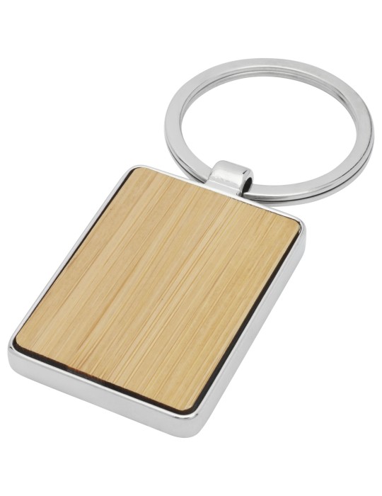 Porte-clés rectangulaire Neta en bambou