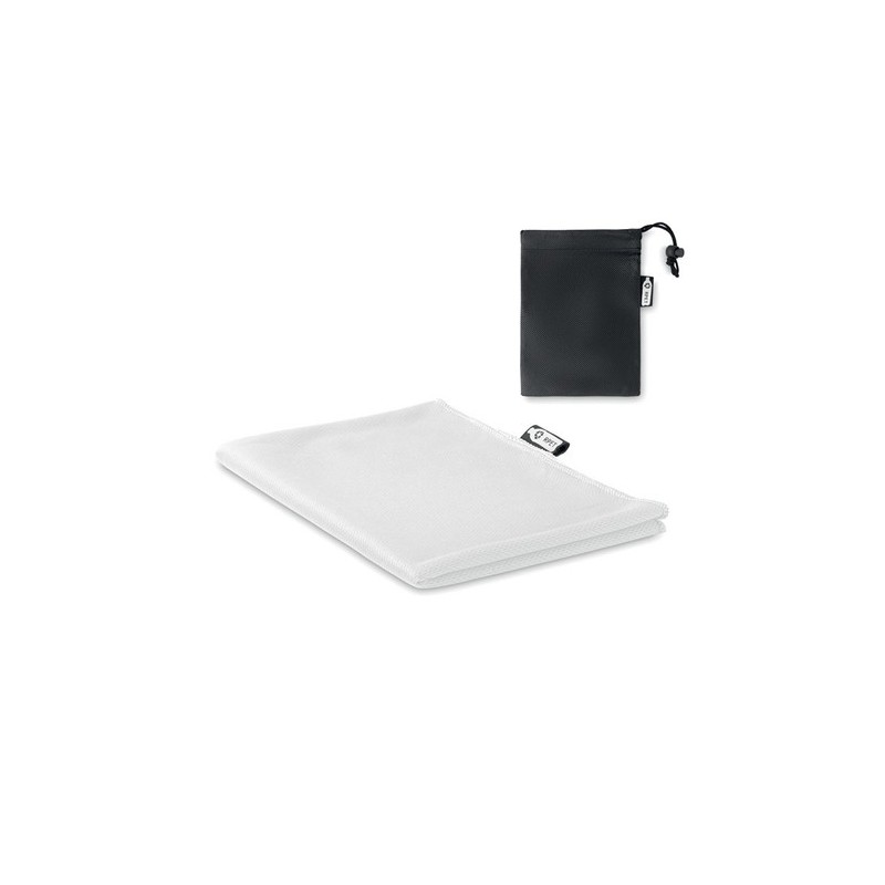 Serviette de sport  en RPET personnalisée TUKO Matières : PET recyclé Couleurs : blanc