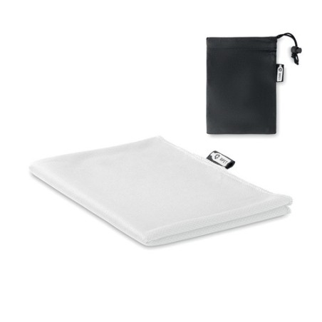 Serviette de sport  en RPET personnalisée TUKO Matières : PET recyclé Couleurs : blanc