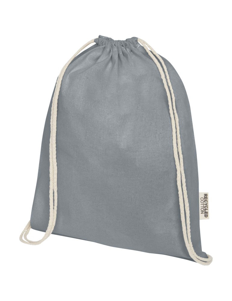 Sac avec cordon Oregon en coton recyclé 140 g/m² certifié GRS