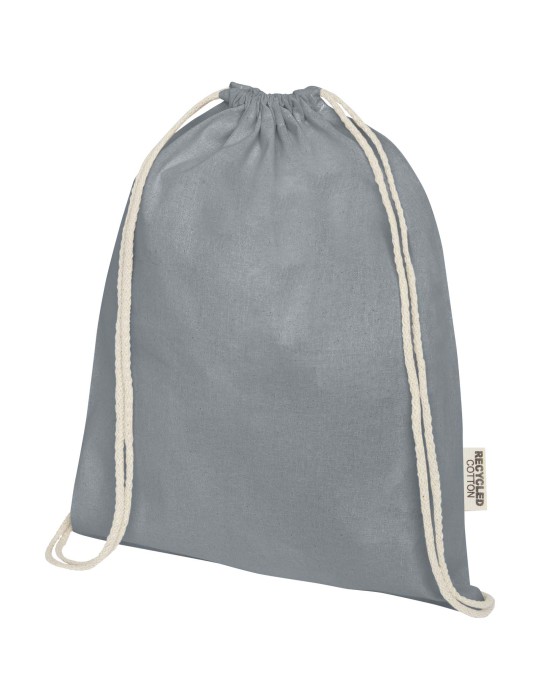 Sac avec cordon Oregon en coton recyclé 140 g/m² certifié GRS