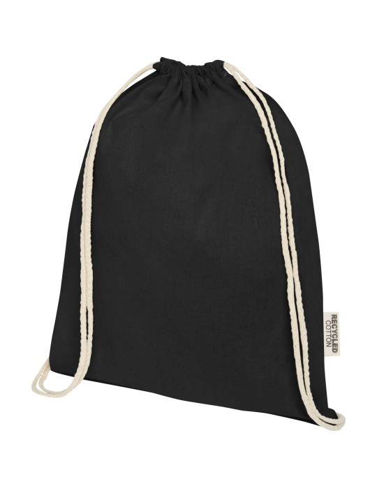 Sac avec cordon Oregon en coton recyclé 140 g/m² certifié GRS