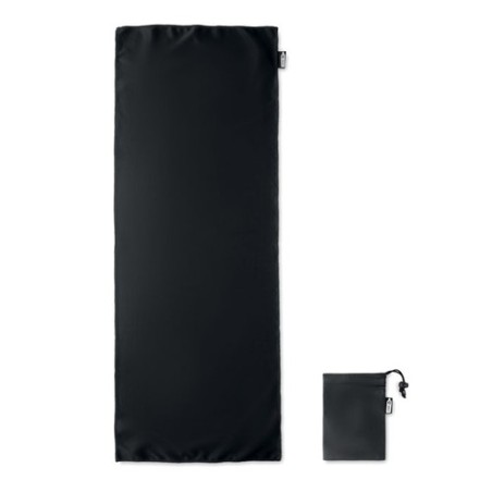 Serviette de sport  en RPET personnalisée TUKO Matières : PET recyclé Couleurs : noir personnalisation rapide en France