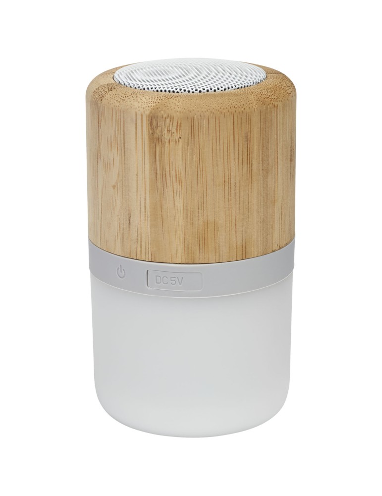 Haut-parleur Bluetooth® Aurea en bambou avec lumière