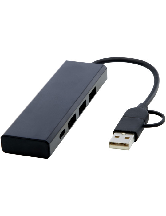 Concentrateur USB 2.0 en aluminium recyclé, cadeau client | Rise
