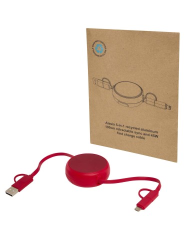 Câble rétractable 5 en 1 Alasia de 100 cm en plastique recyclé et… 2