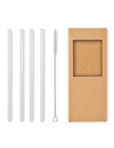 4 pailles en verre réutilisables s GLAW
