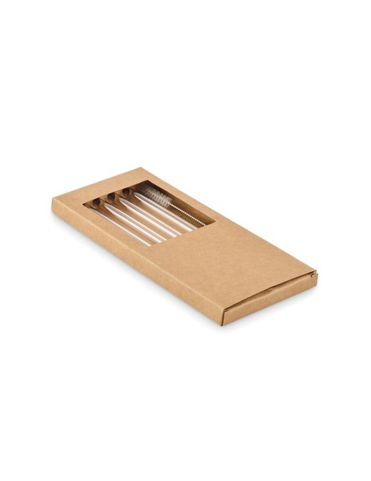 4 pailles en verre réutilisables s GLAW
