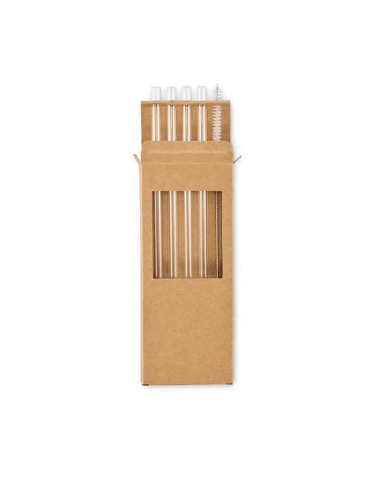 4 pailles en verre réutilisables s GLAW