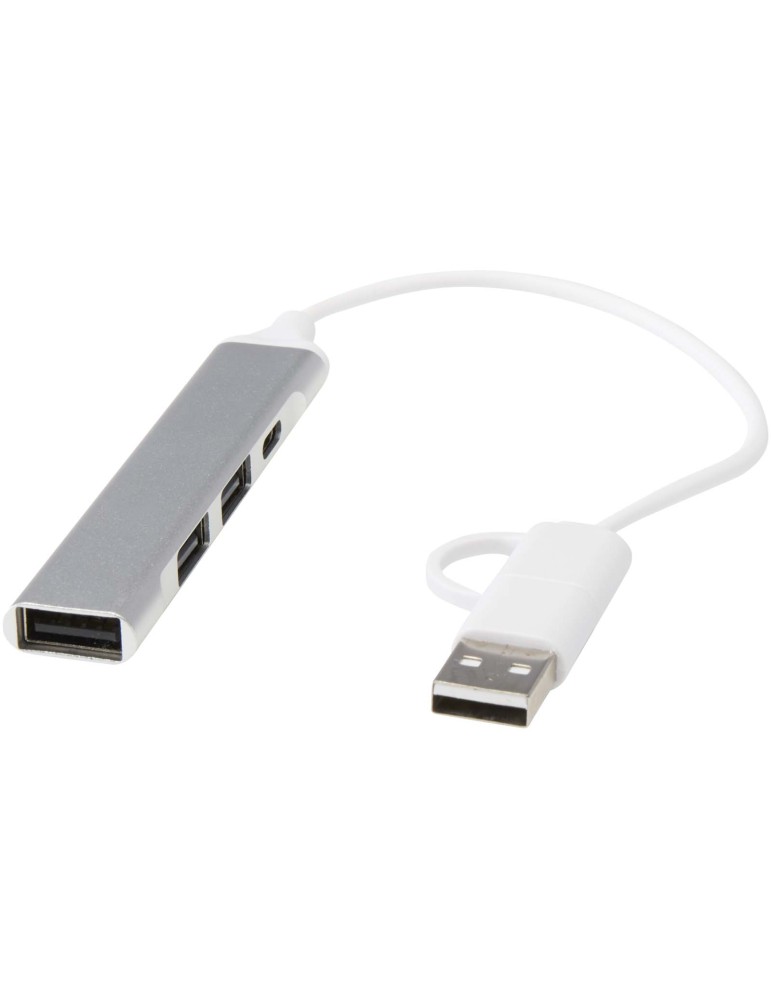 Hub USB-A et Type-C Alkaid à 4 ports en aluminium recyclé avec double…
