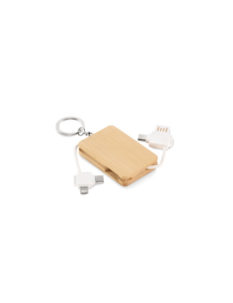 Porte-clés et câble de charge BUPOW - Objets Publicitaires