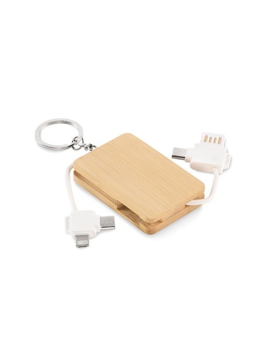 Porte-clés et câble de charge BUPOW - Objets Publicitaires