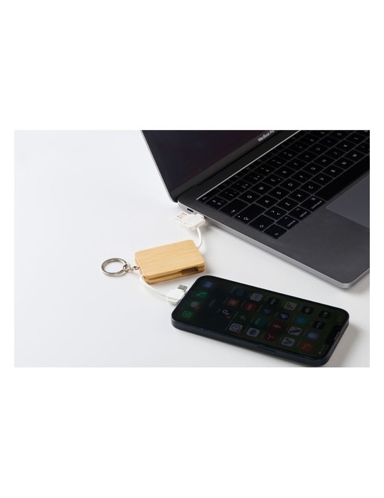 Porte-clés et câble de charge BUPOW - Objets Publicitaires