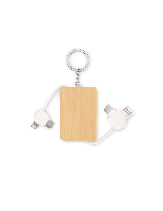 Porte-clés et câble de charge BUPOW - Objets Publicitaires