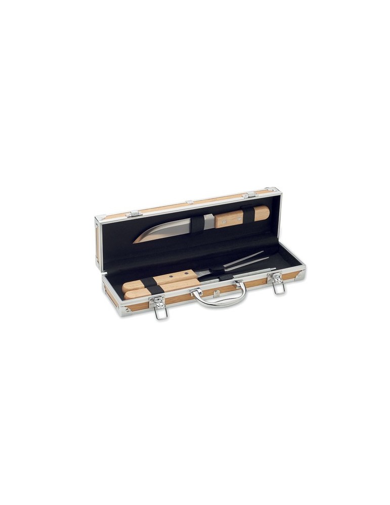 Ustensiles BBQ en acier inox. TOOLDERA personnalisables