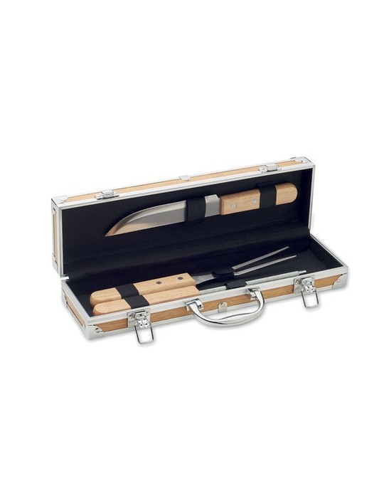 Ustensiles BBQ en acier inox. TOOLDERA personnalisables