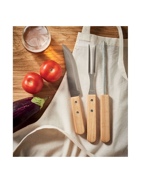 Ustensiles BBQ en acier inox. TOOLDERA personnalisables