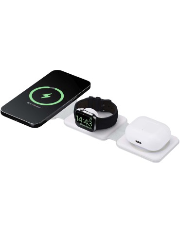 Chargeur sans fil pliable Armus 3 en 1 de 15 W en plastique recyclé 2