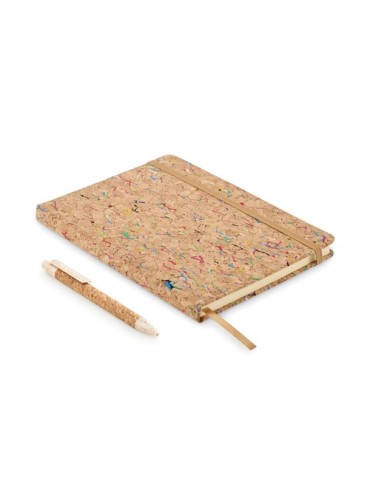 Cahier A5 en liège de couleur CORNOTA personnalisable