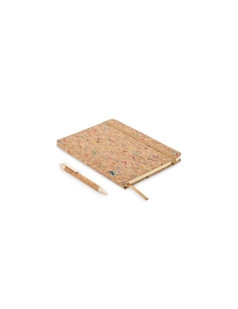Cahier A5 en liège de couleur CORNOTA personnalisable