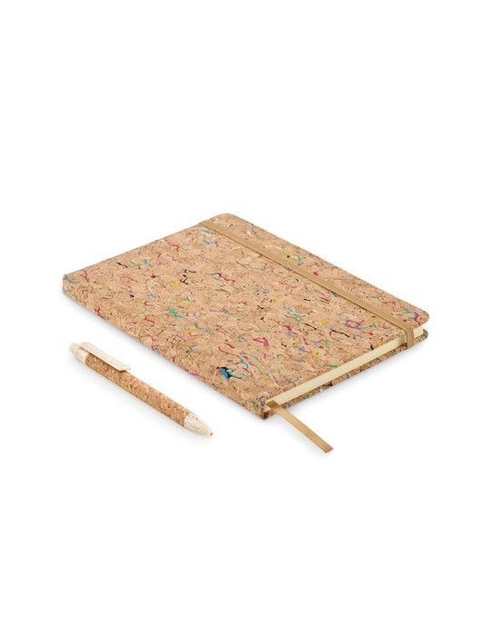 Cahier A5 en liège de couleur CORNOTA personnalisable