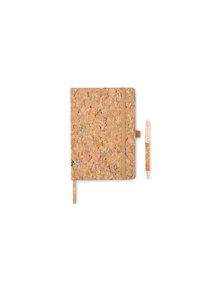 Cahier A5 en liège de couleur CORNOTA personnalisable