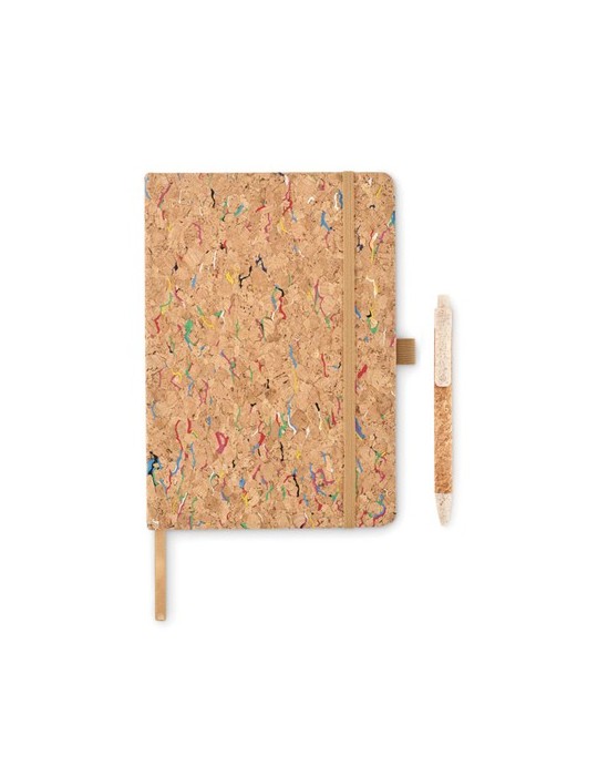 Cahier A5 en liège de couleur CORNOTA personnalisable