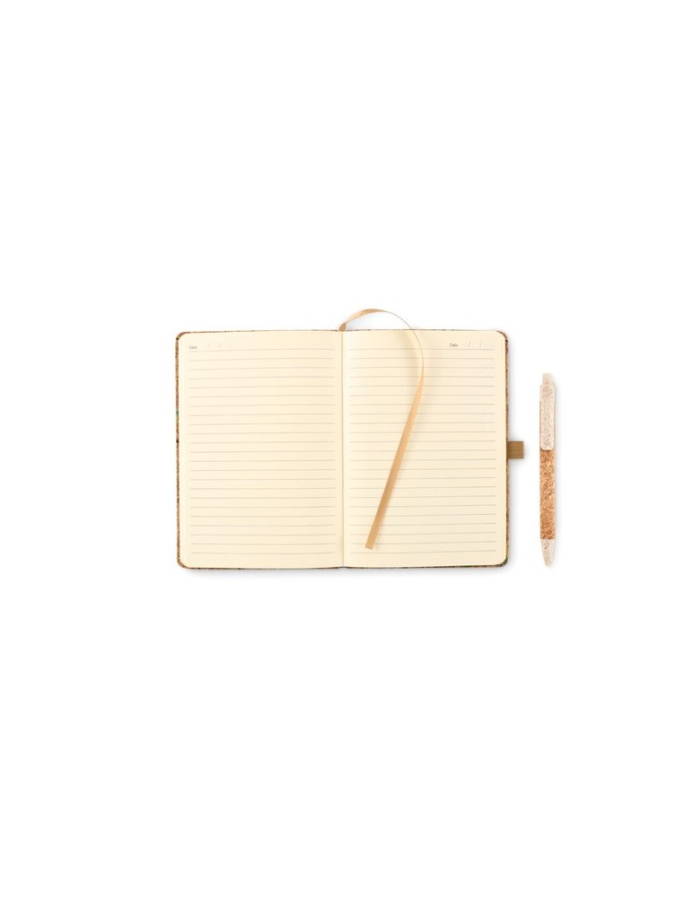 Cahier A5 en liège de couleur CORNOTA personnalisable
