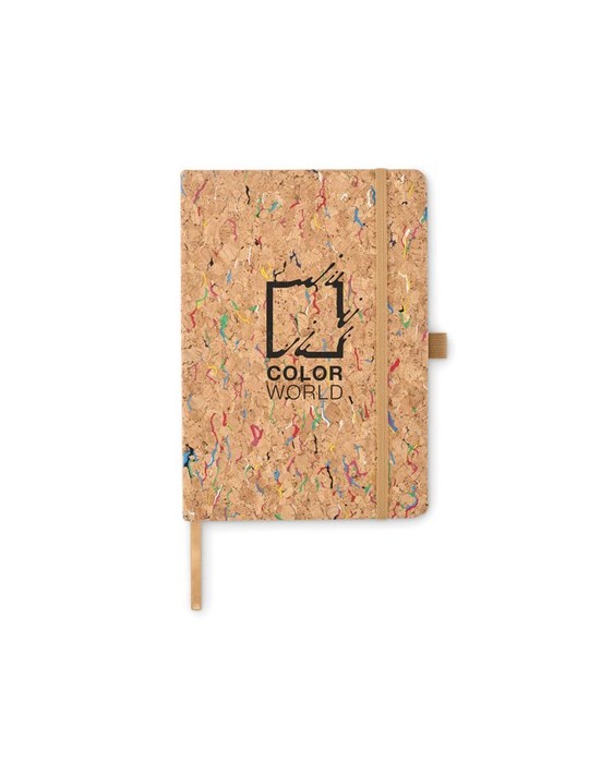 Cahier A5 en liège de couleur CORNOTA personnalisable