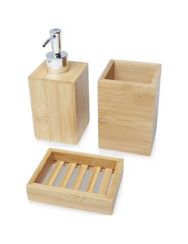 Ensemble 3 pièces pour salle de bains Hedon en bambou