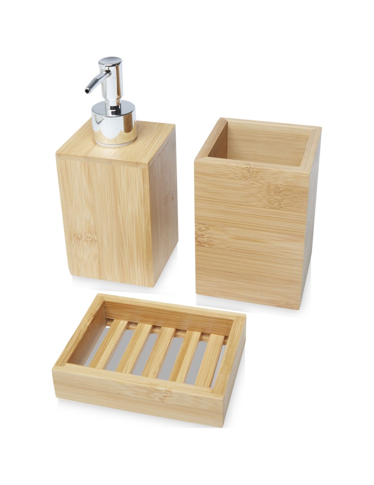 Ensemble 3 pièces pour salle de bains Hedon en bambou