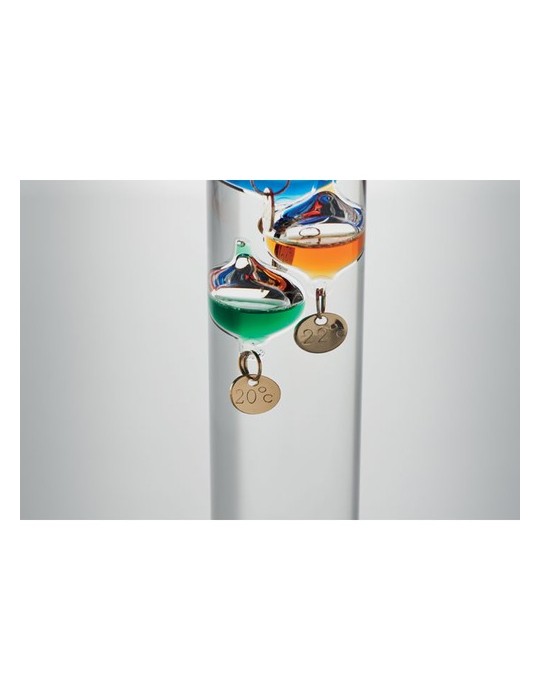 Thermomètre Galileo en verre 28cm - Précision et style personnalisé