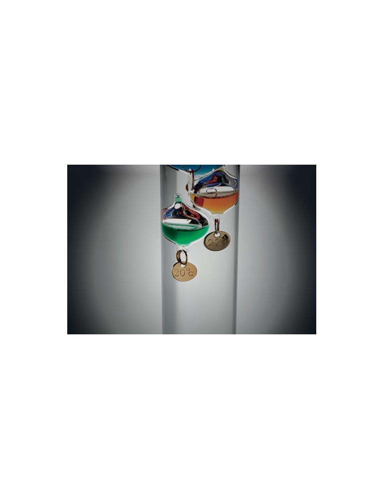 Thermomètre Galileo en verre 28cm - Précision et style personnalisé