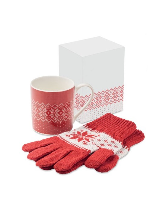 Coffret personnalisé Mug & Gants Hiver - Cadeau Pratique pas cher