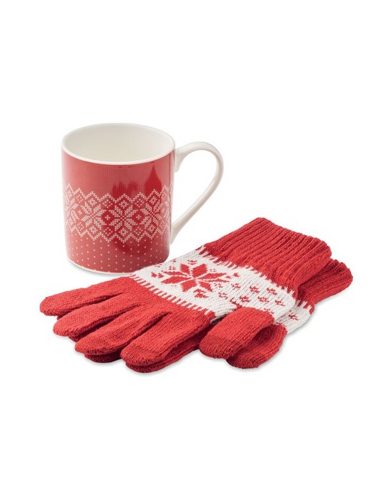 Coffret personnalisé Mug & Gants Hiver - Cadeau Pratique pas cher