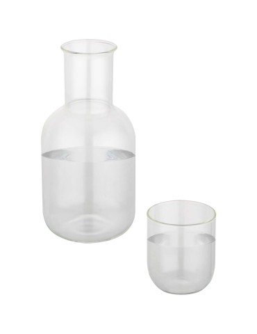 Ensemble carafe et tasse en verre Amelie en finition mate