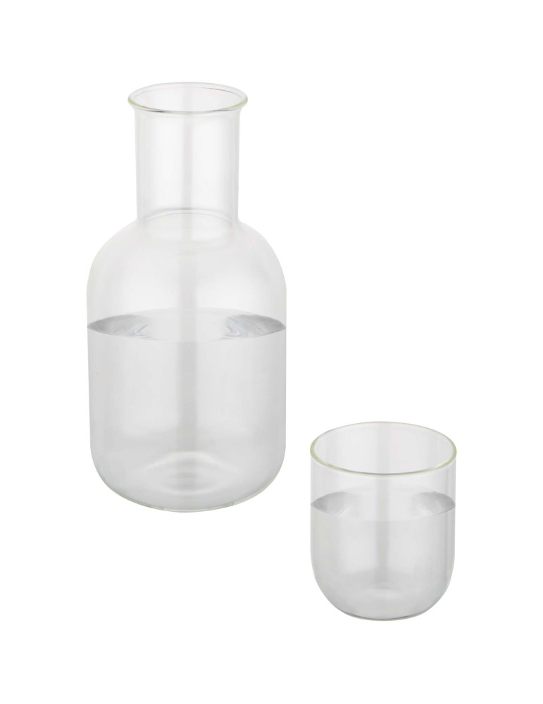 Ensemble carafe et tasse en verre Amelie en finition mate