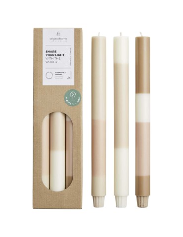Bougies d’aspect craie Originalhome par lot de 4