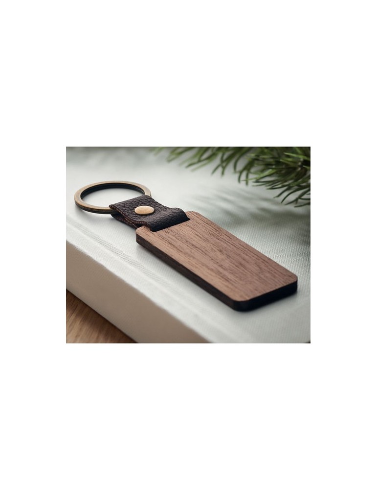 Porte-clés Noyer PU NAWKEY Objets Publicitaires Personnalisé pas cher