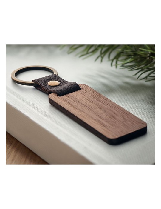 Porte-clés Noyer PU NAWKEY Objets Publicitaires Personnalisé pas cher