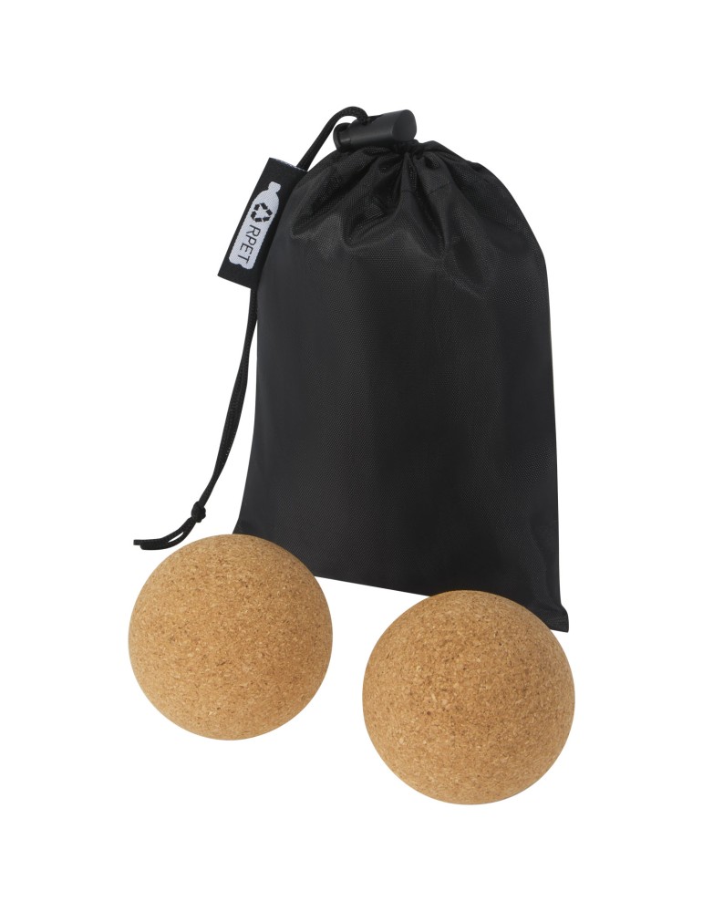 Balle de yoga en liège Trikona- set de 2